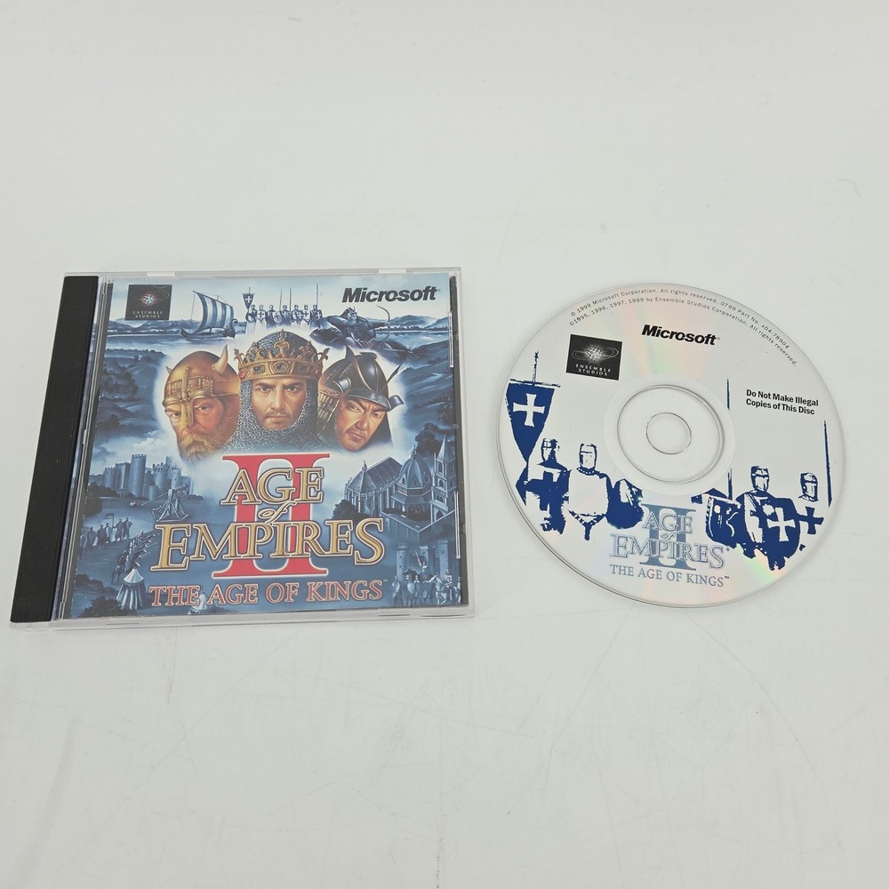 Microsoft Age of Empires II The Age of Kings PC CD-ROM 1999 RTS Game Complete